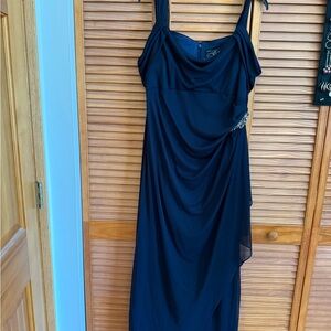 Alex Evenings Navy Asymmetrical Dress